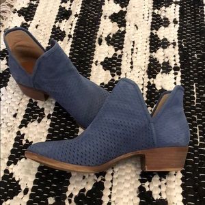 Lucky Brand Baley Blue Suede Booties